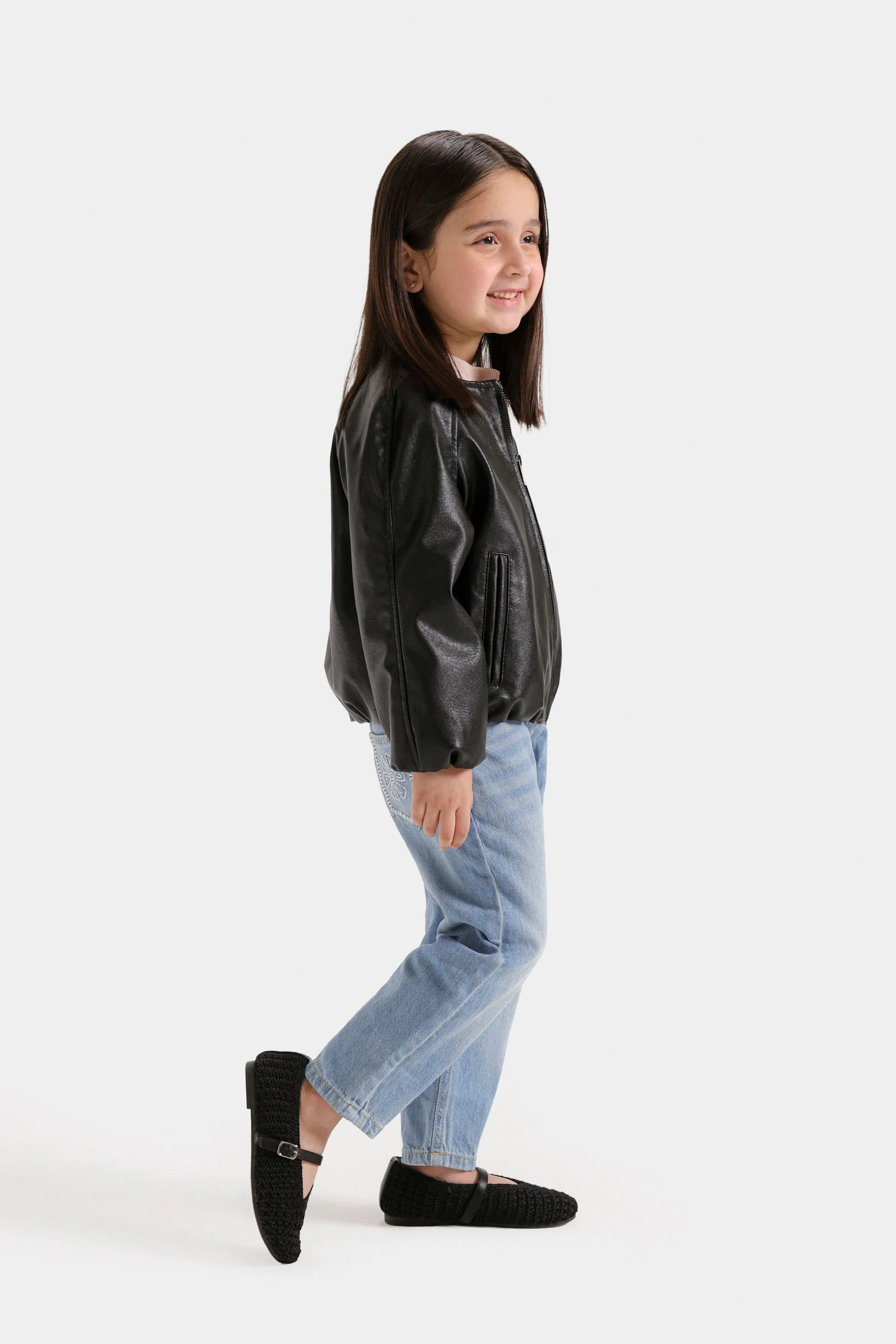 Faux Leather Zipper Jacket - Image 5