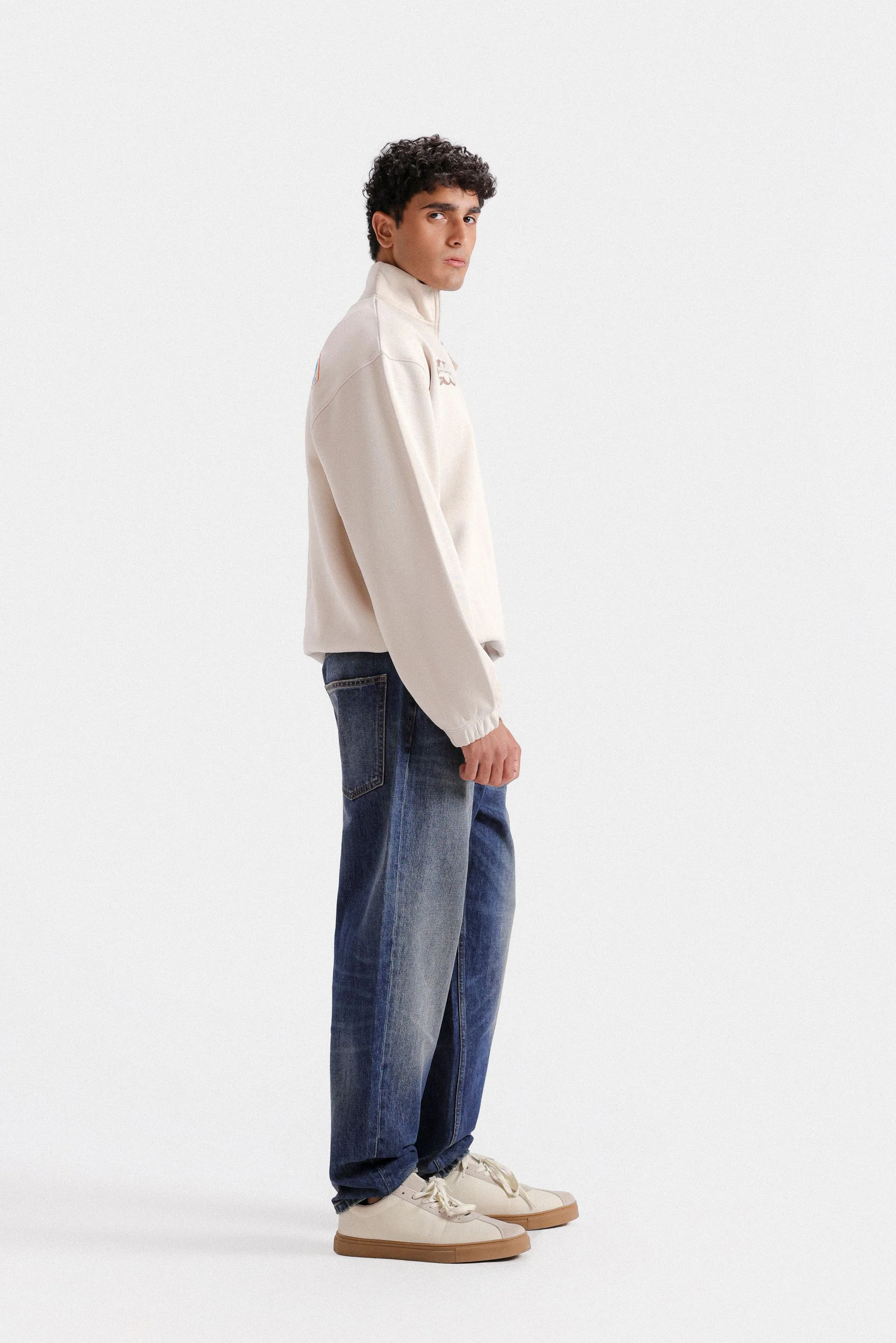 Graphic Quarter Zip-Up Sweatshirt - Image 3