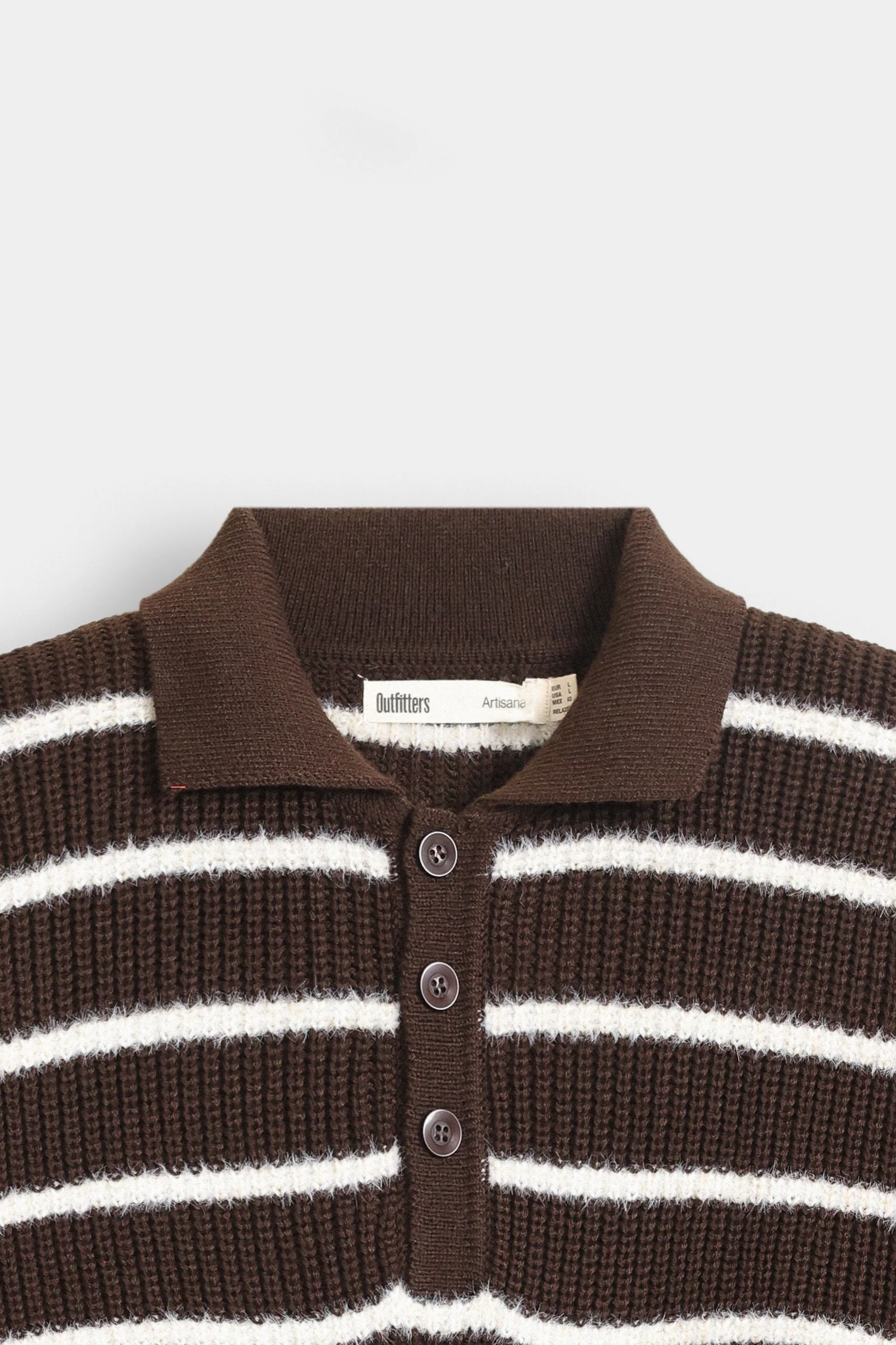 Knitted Striped Polo Sweater - Image 13