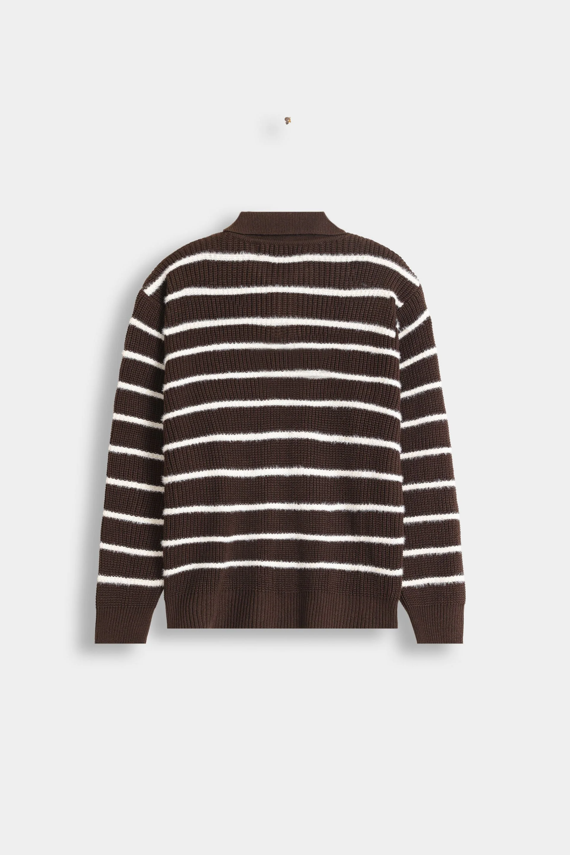 Knitted Striped Polo Sweater - Image 14