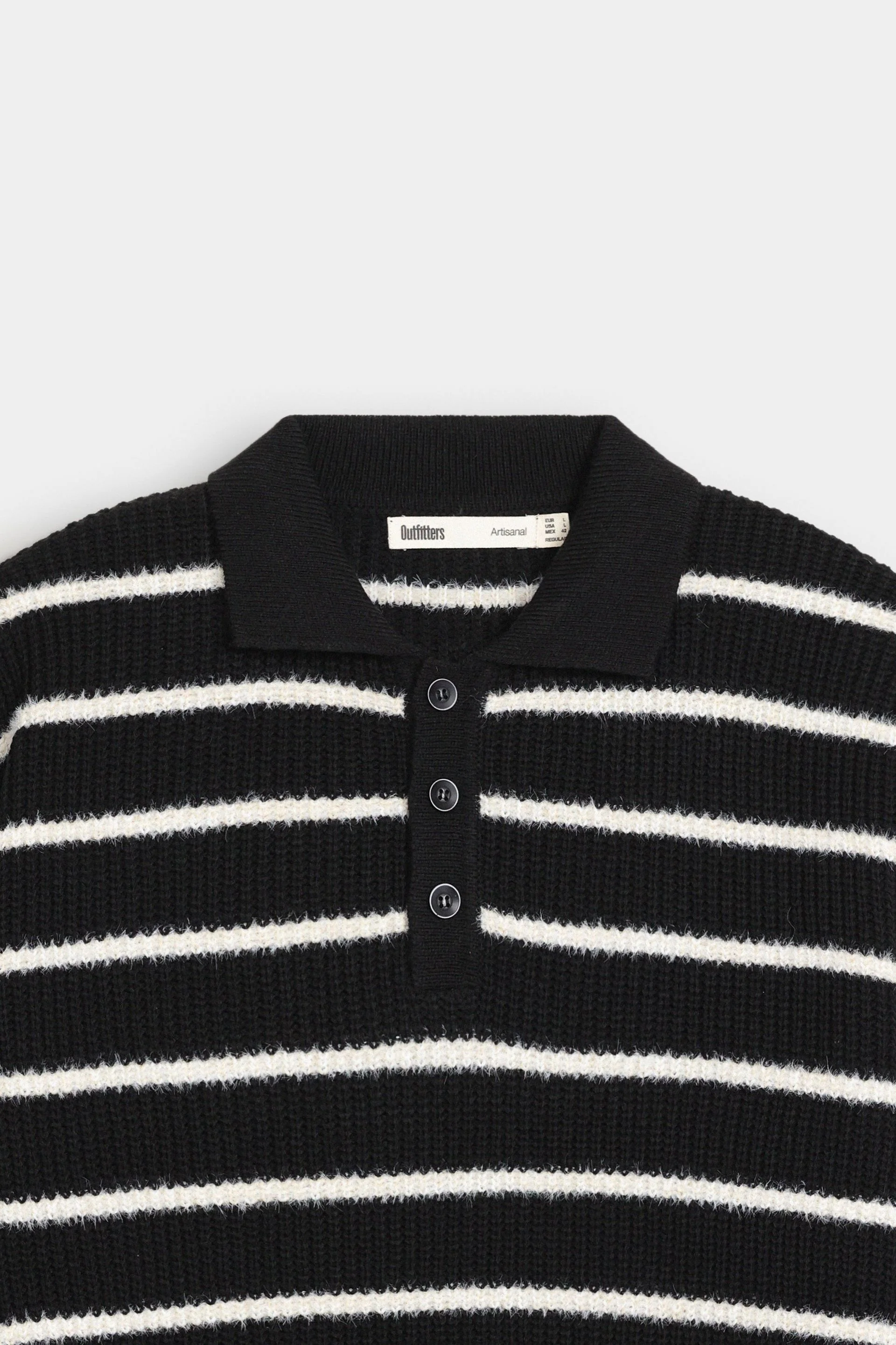 Knitted Striped Polo Sweater - Image 6