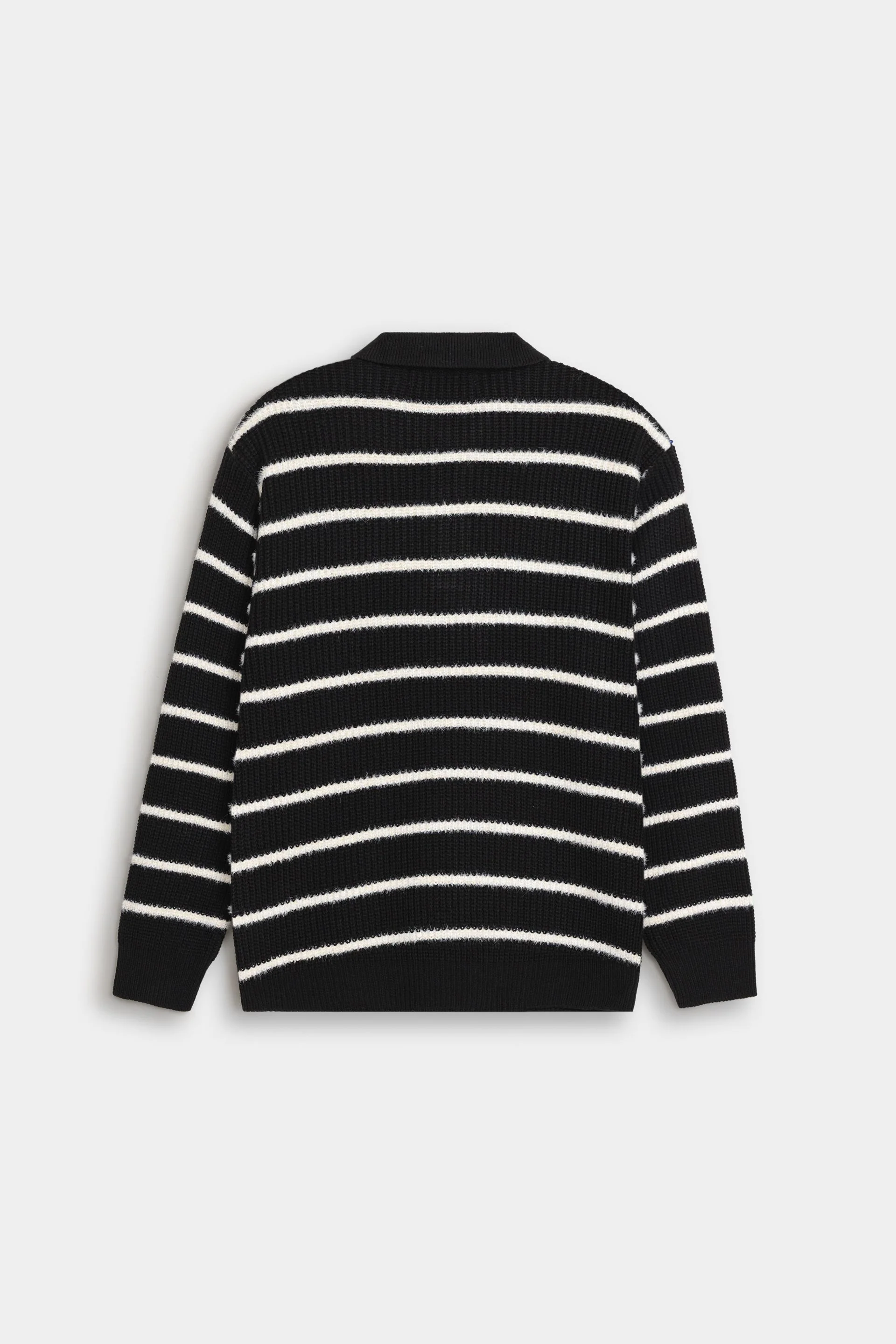 Knitted Striped Polo Sweater - Image 7