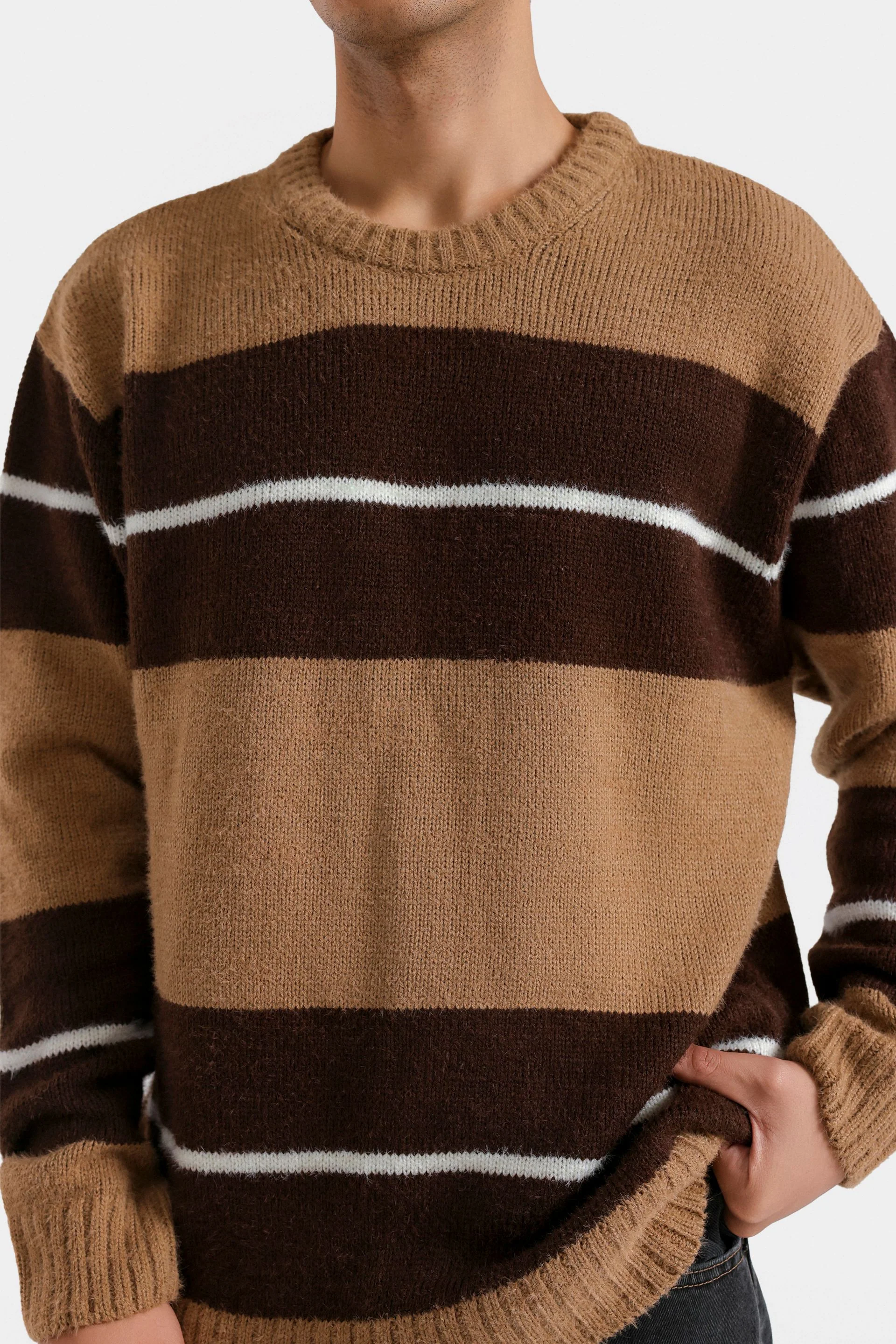Knitted Striped Sweater - Image 2