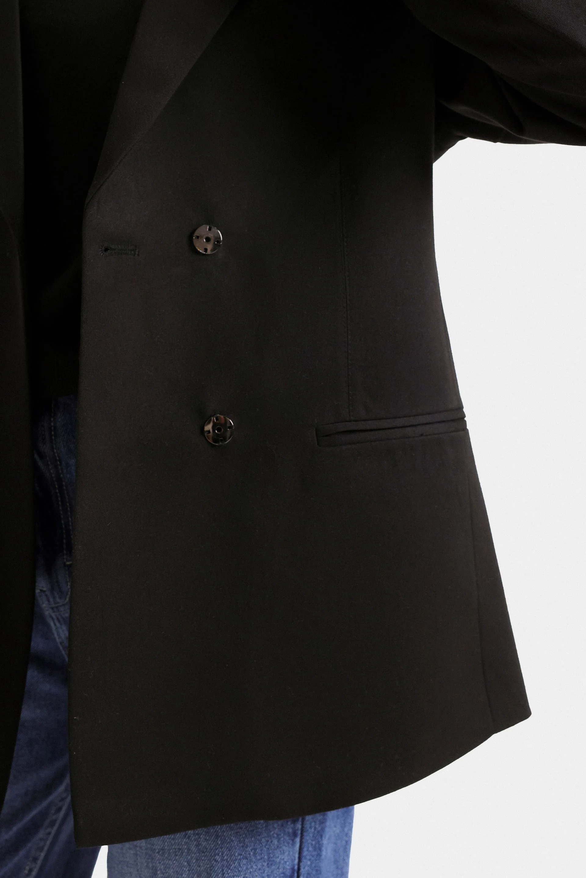 Notched Lapel Collar Straight Cut Blazer - Image 2