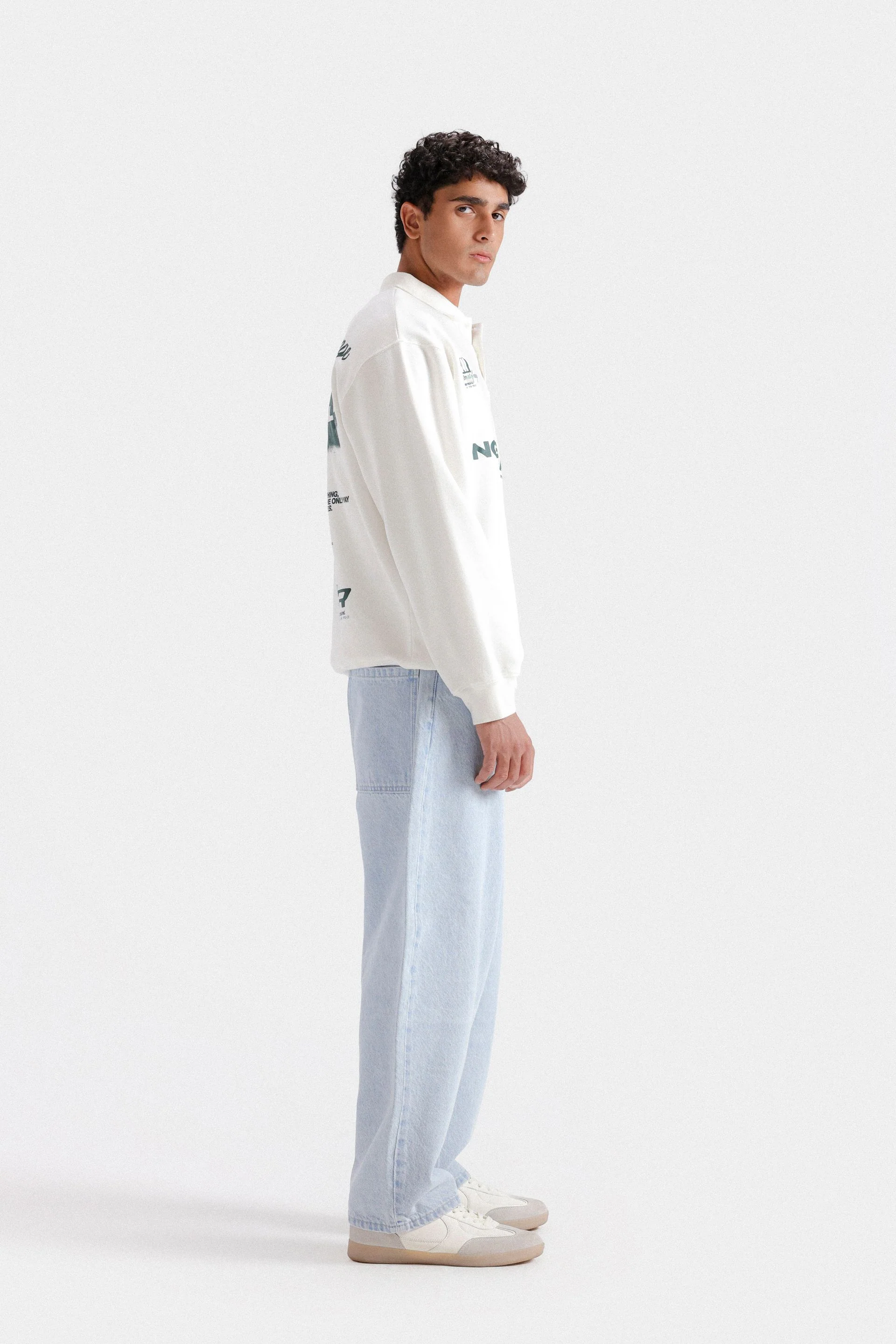 Peter Pan Collar Slogan Print Sweatshirt - Image 3