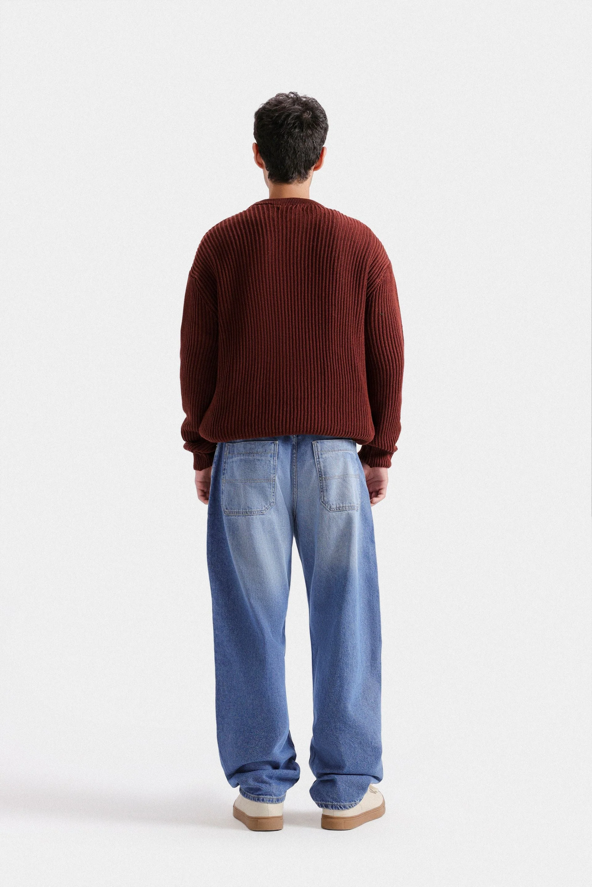 Slogan Print Ribbed Sweater - Image 4