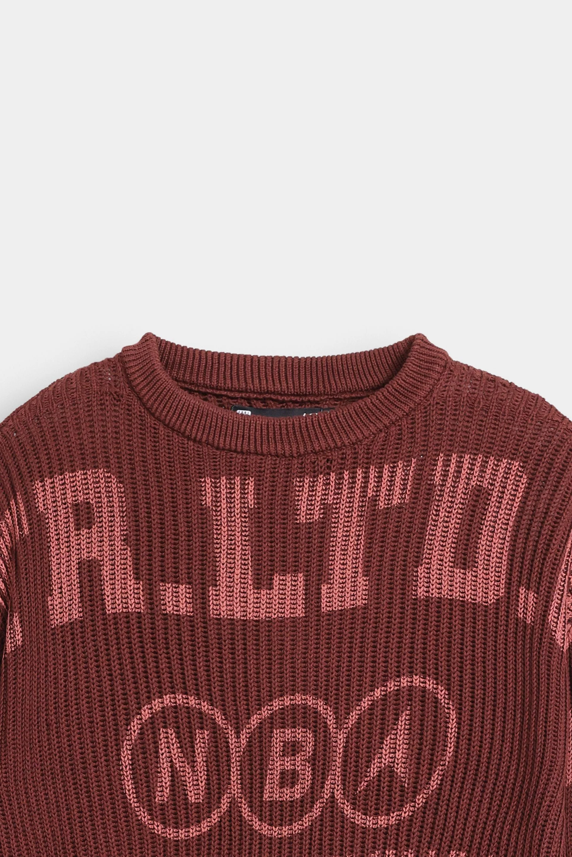 Slogan Print Ribbed Sweater - Image 6