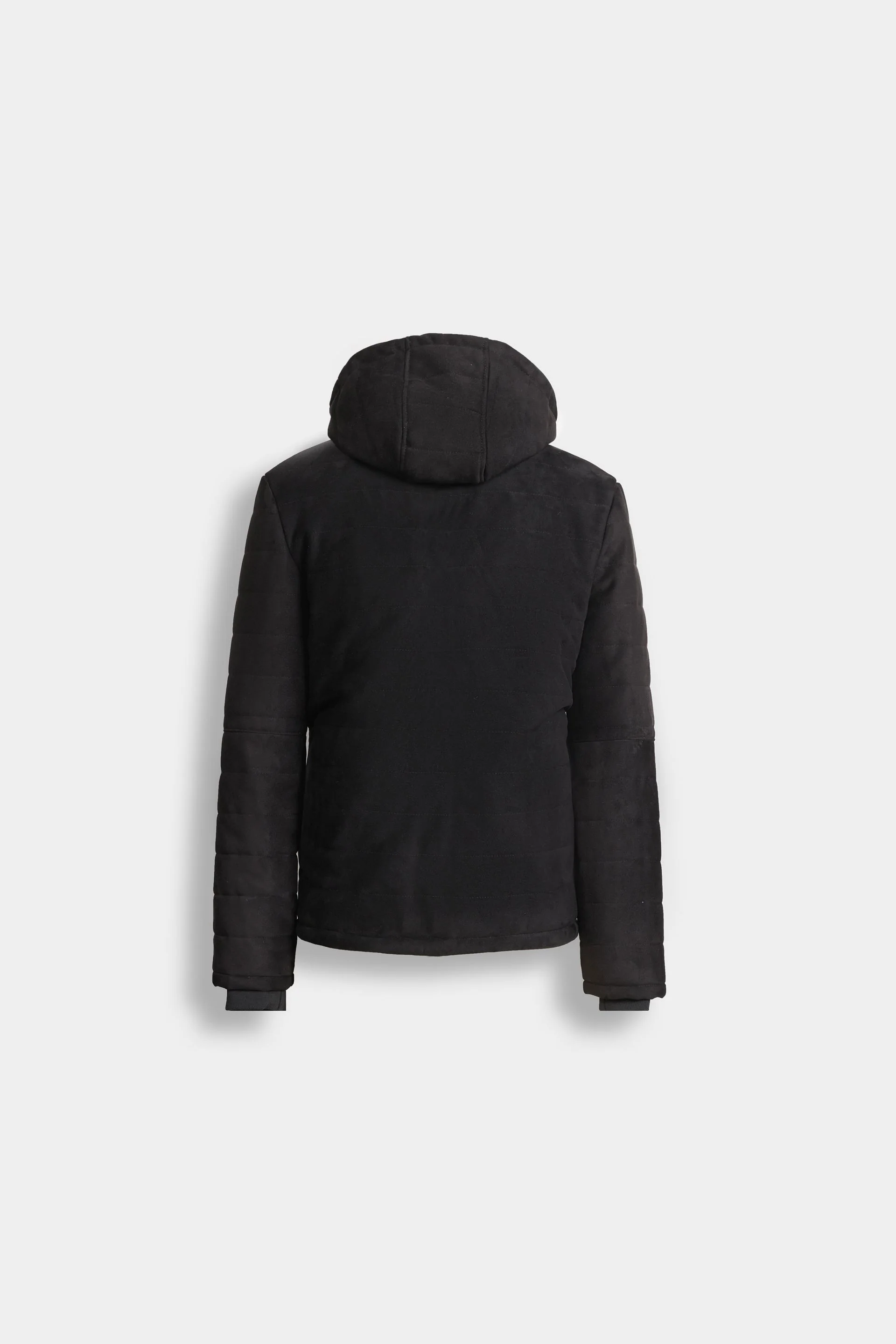 Suede Quilted Jacket With Hood - Image 7