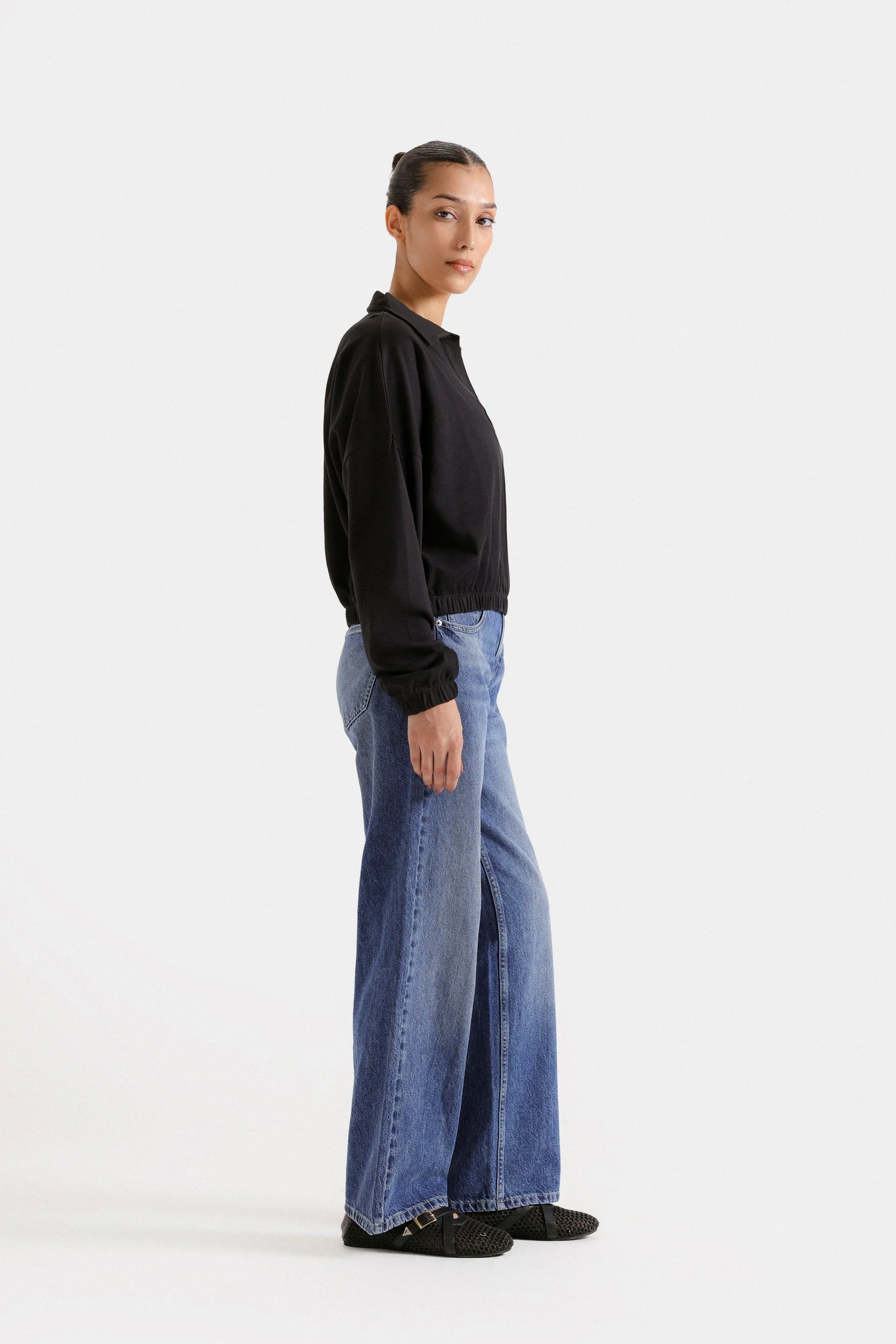 Super Cropped Polo Sweatshirt - Image 9