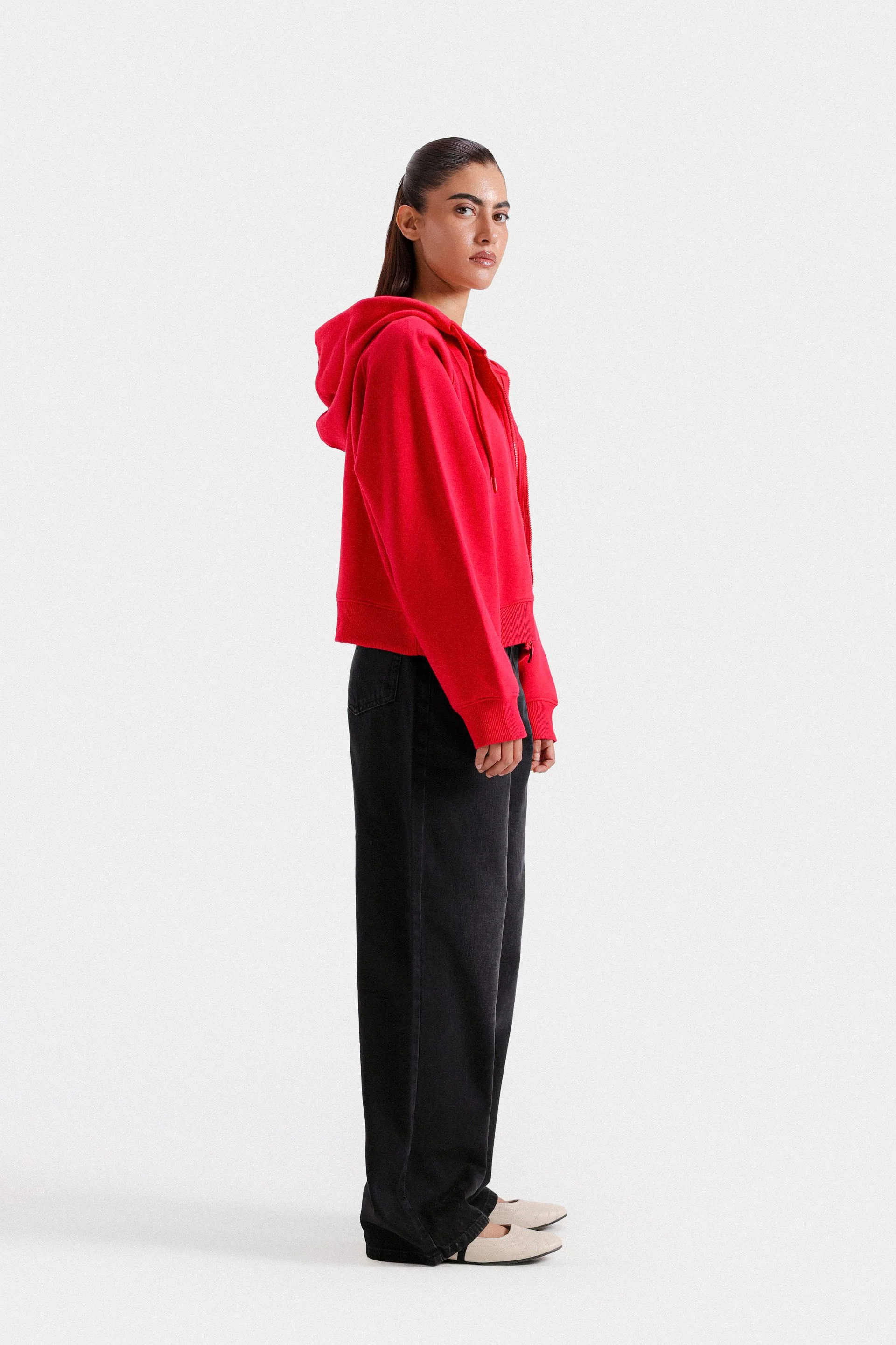 Super Cropped Zipper Hoodie - Image 3