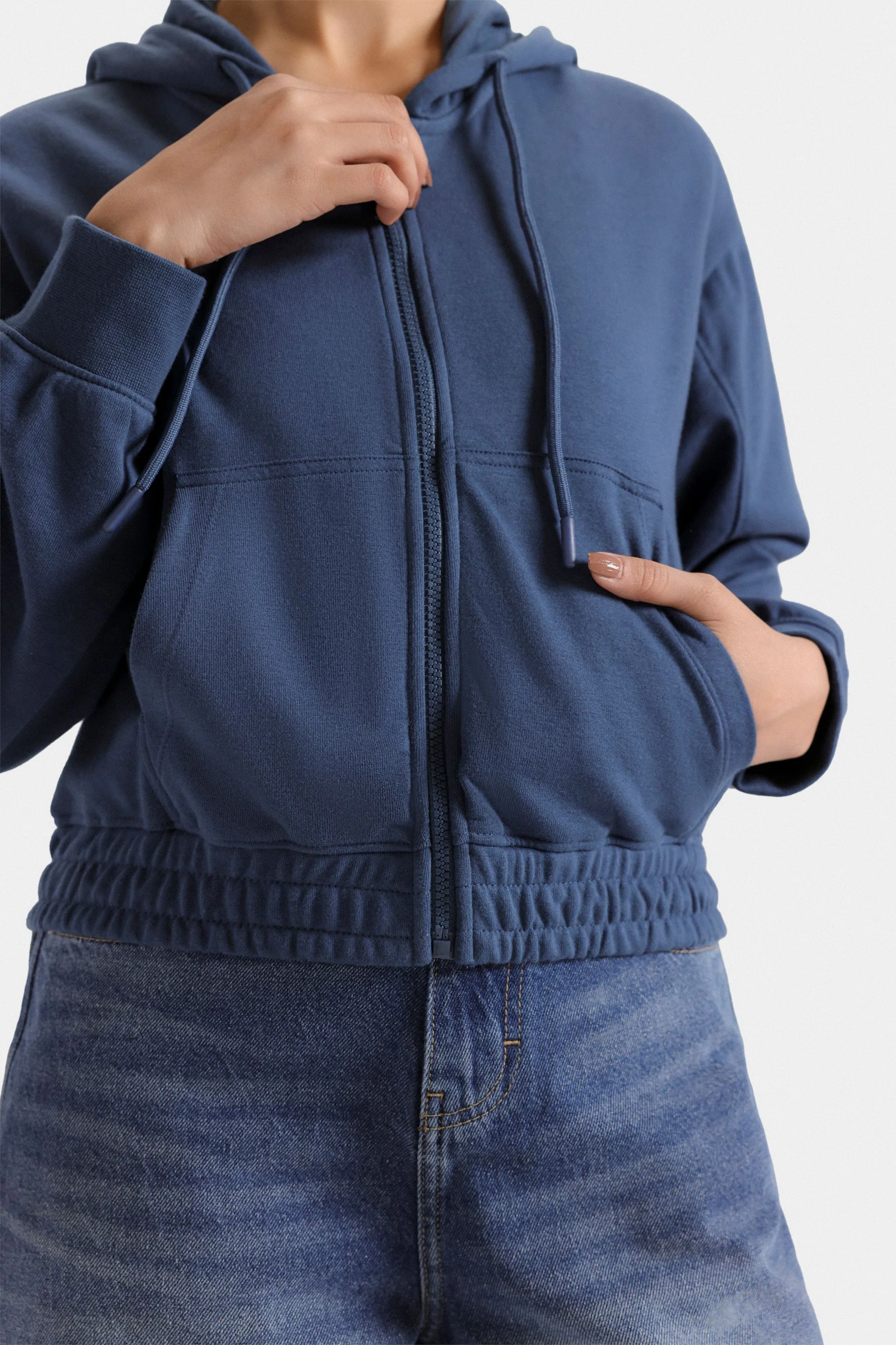Super Cropped Zipper Hoodie - Image 2
