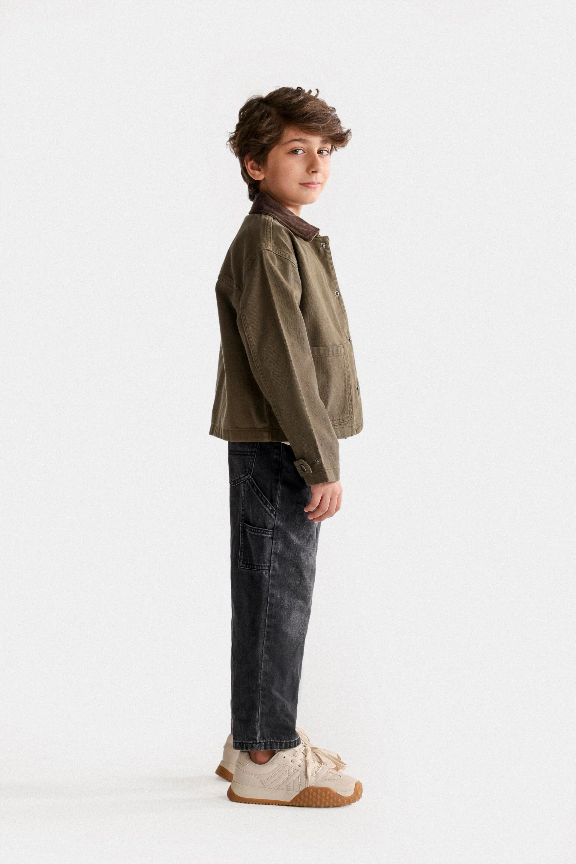 Twill Jacket with Corduroy Collar - Image 5
