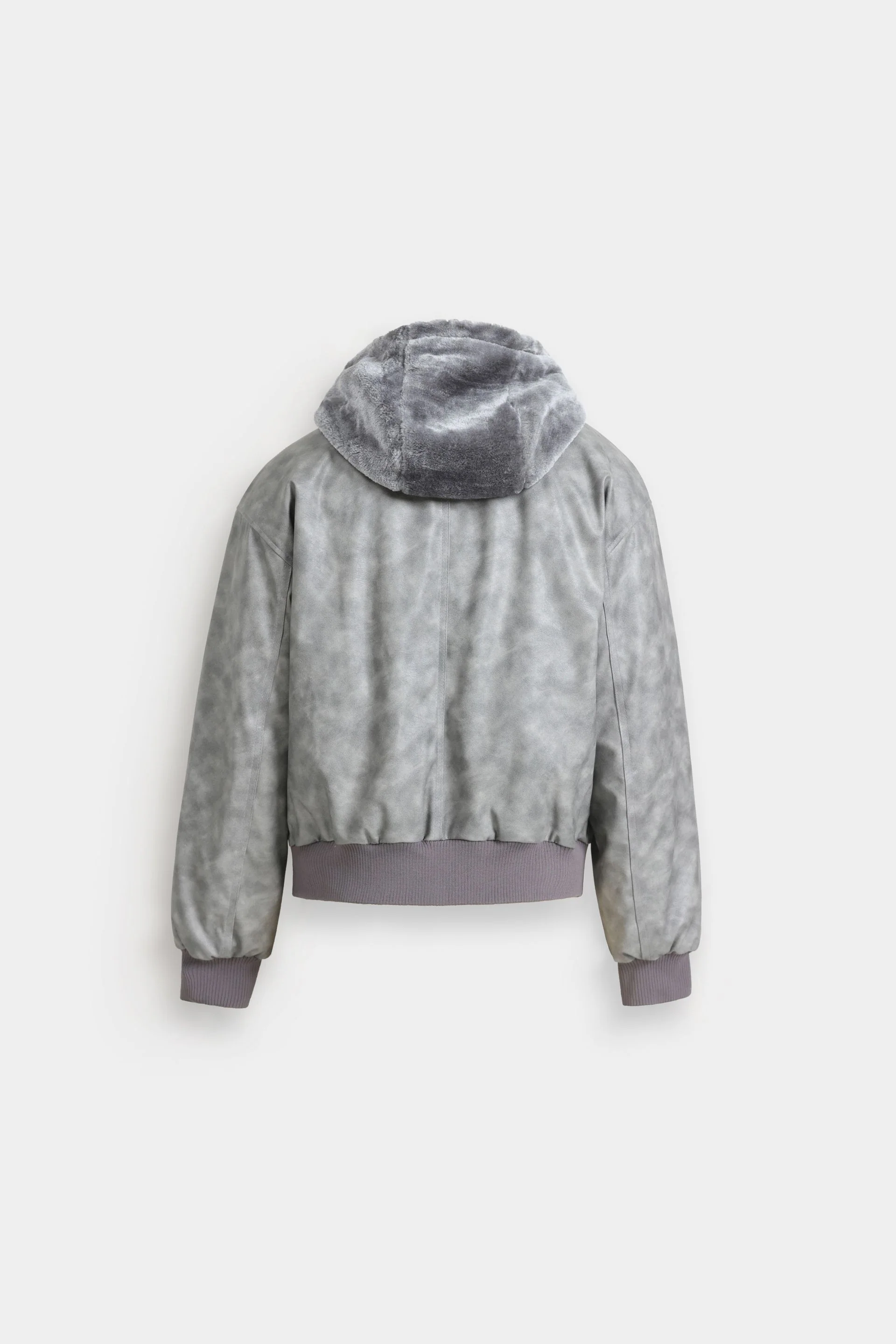 Washed-Out Faux Leather Jacket - Image 7