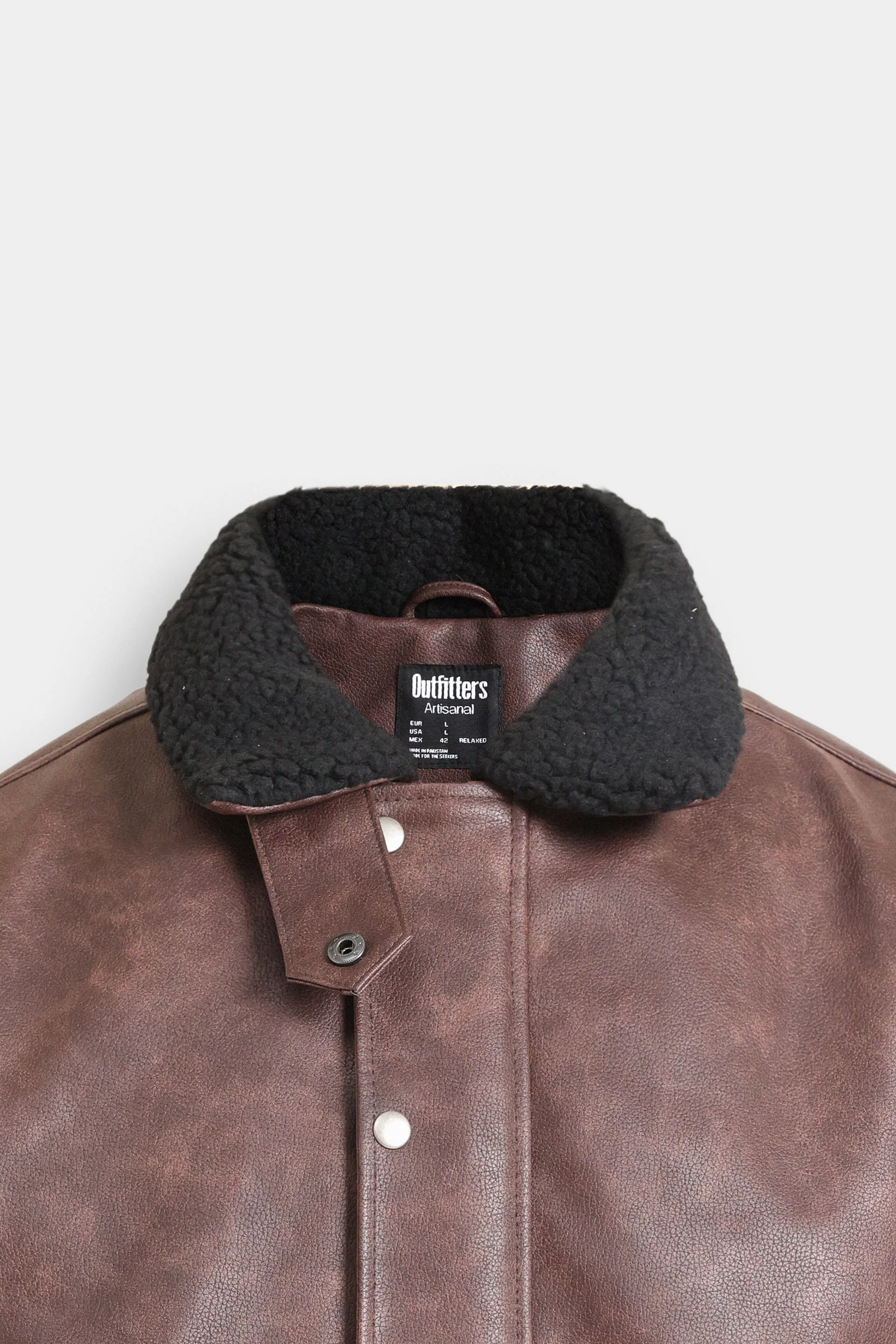Washed-Out Faux Leather Jacket - Image 13