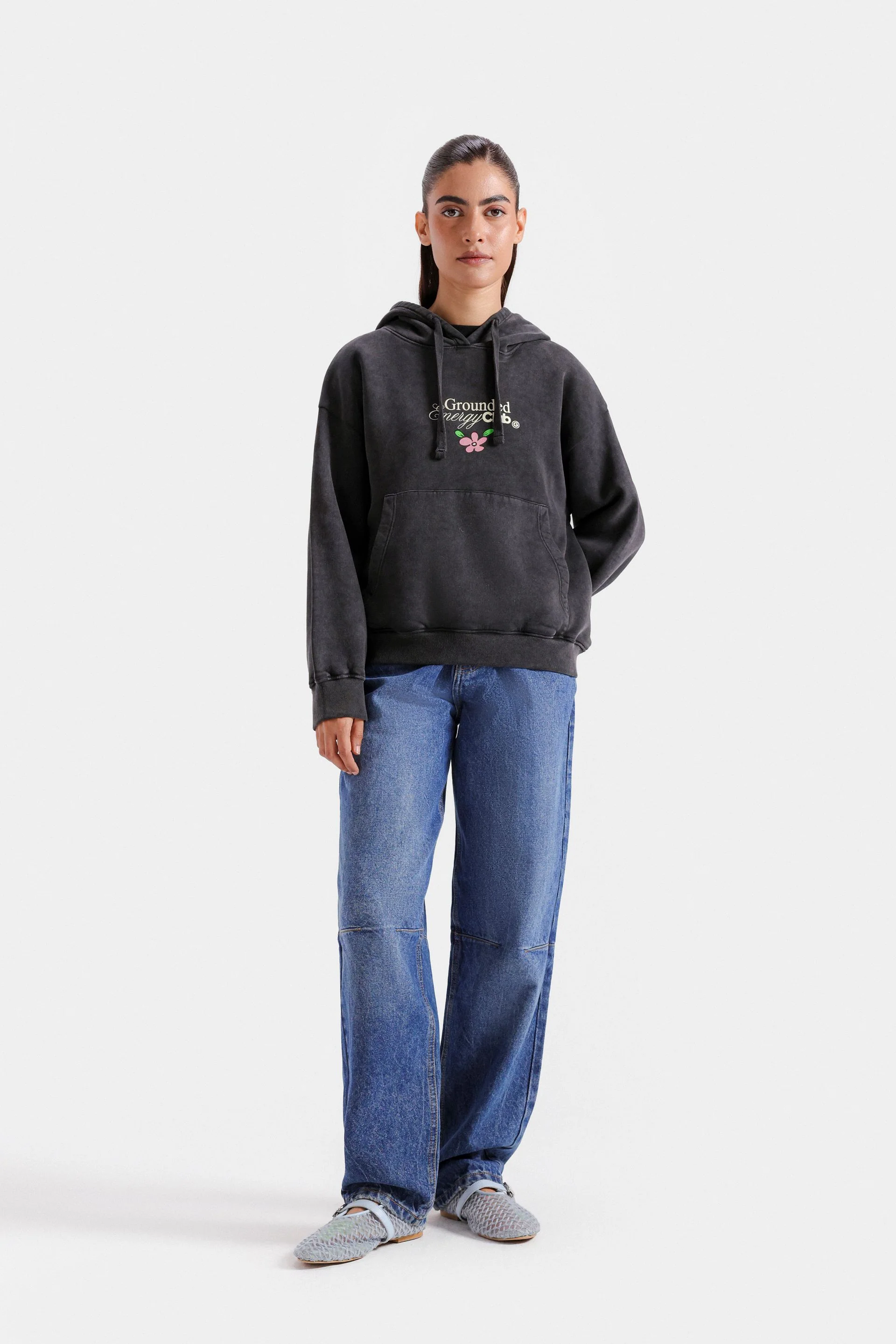 Washed-Out Graphic Hoodie