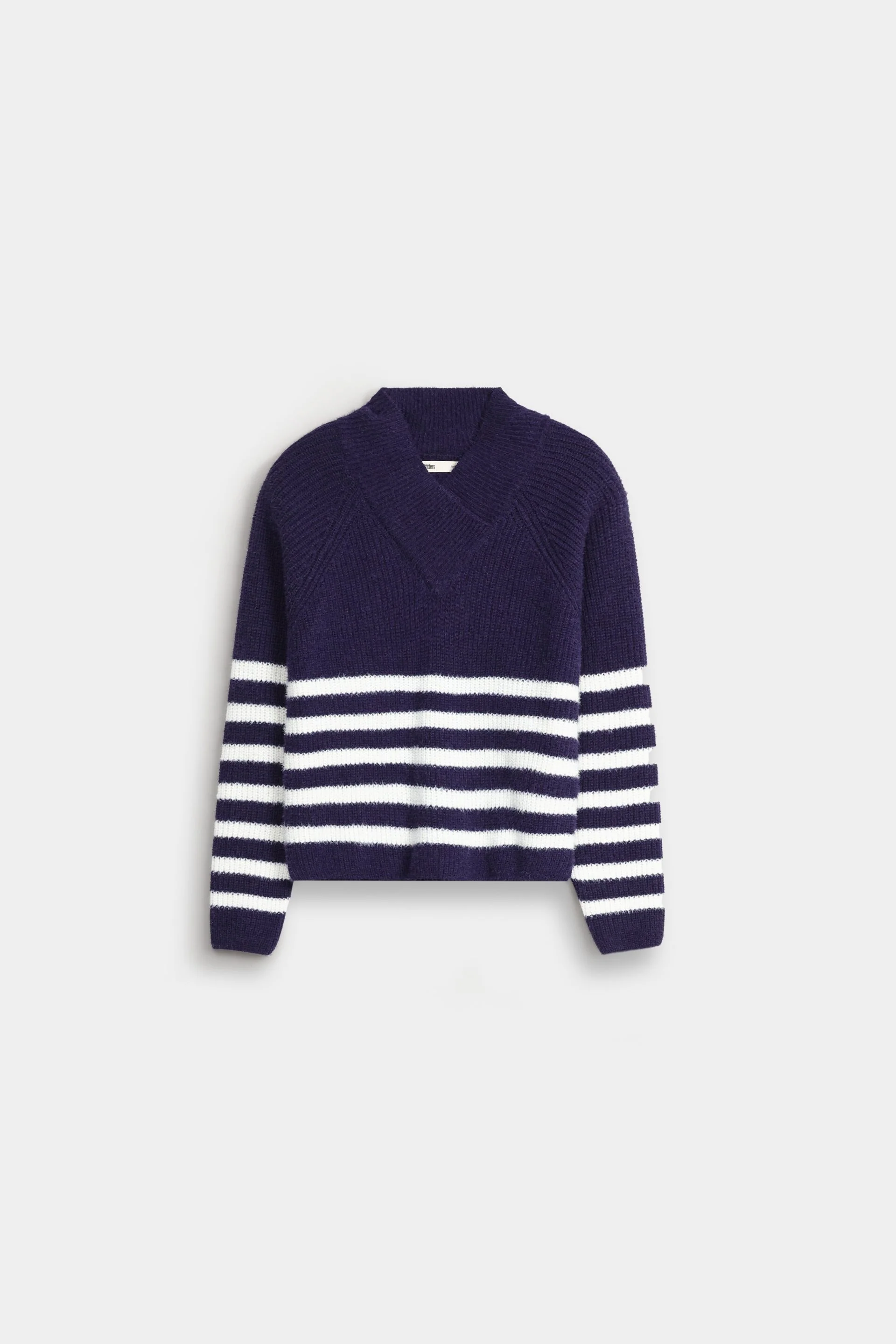 Wrap Collar Striped Sweater - Image 5